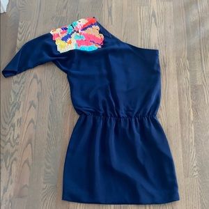 TIBI Navy Dress W/Colorful Paillettes Size 2